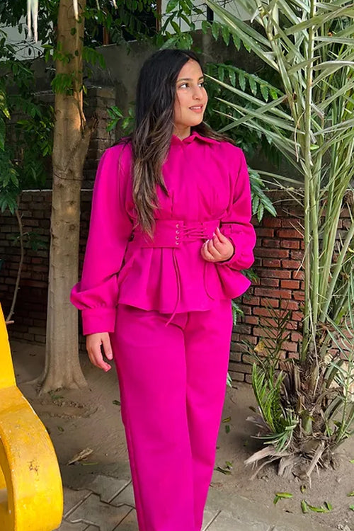 Emma Pink Suede Winter Coord